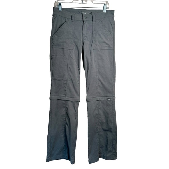Prana Women’s Convertible Pants Size 4 Nylon Spandex Blend Gray Hiking Outdoors - Picture 1 of 9